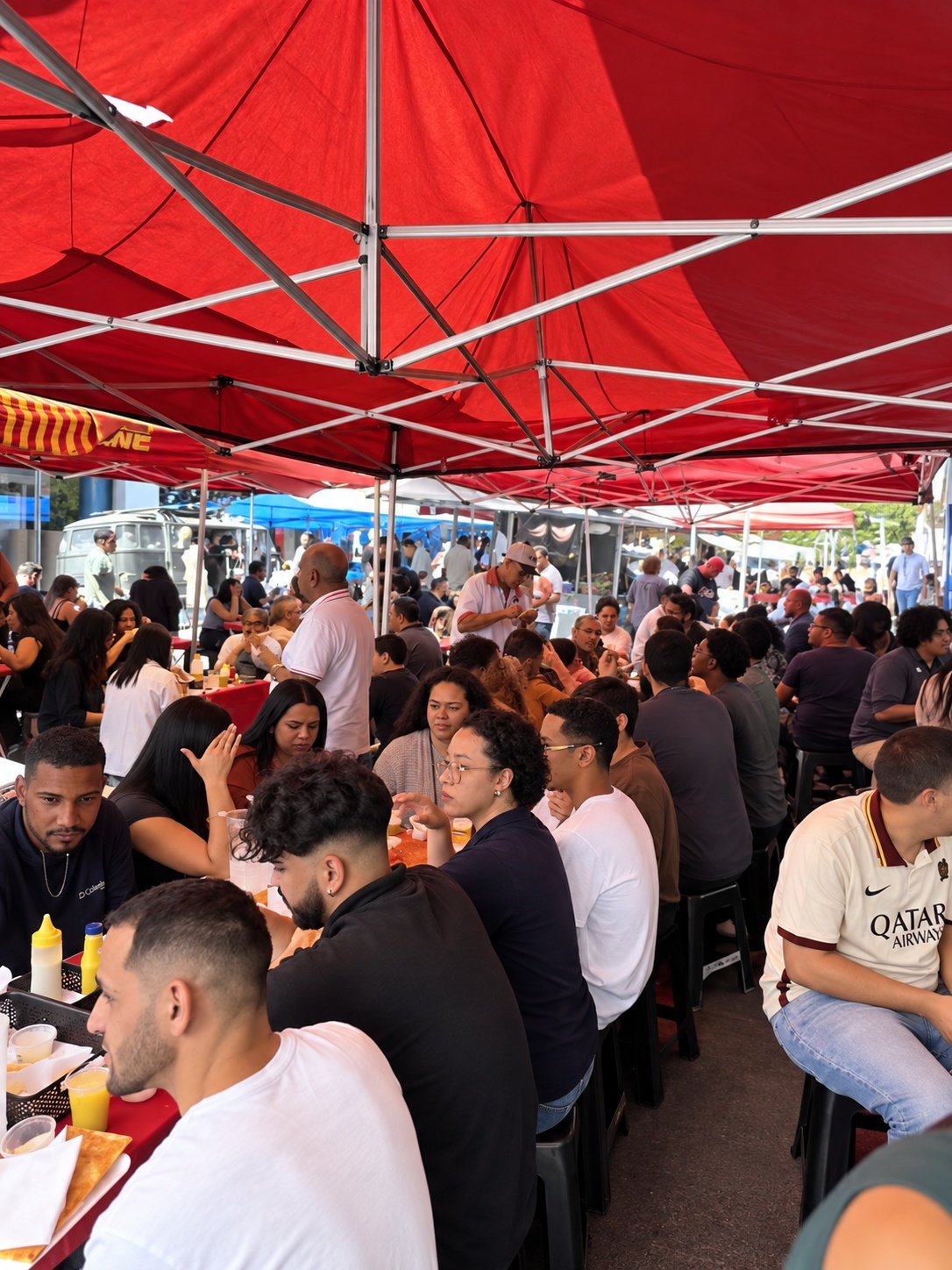 Clientes em feira da Pastéis Viviane